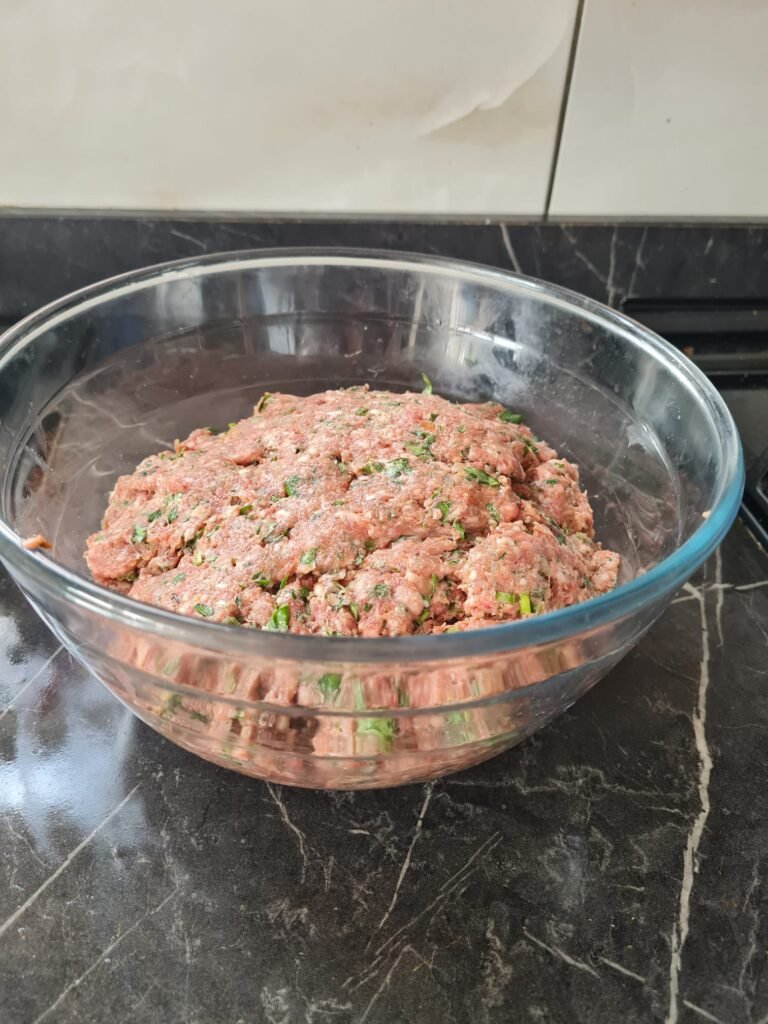 Prepared seasoned ground lamb